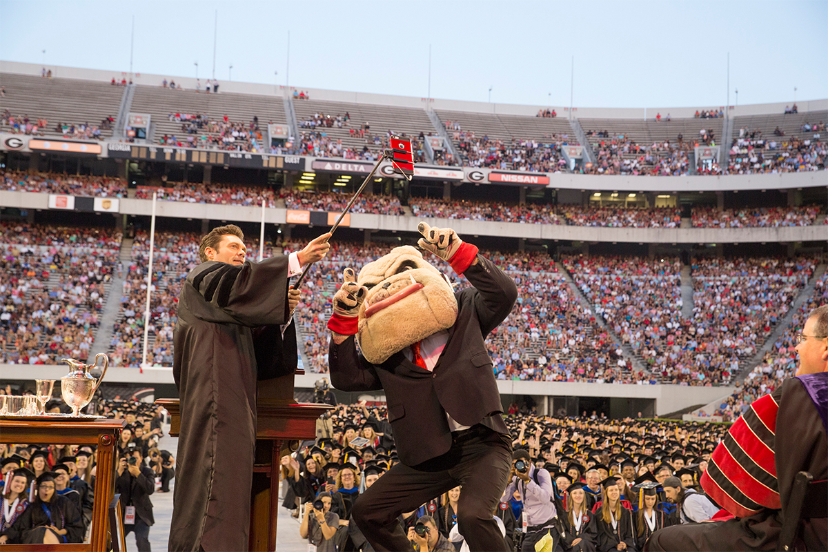 UGA Special Events Commencement with Hairy Dawg and Ryan Seacrest